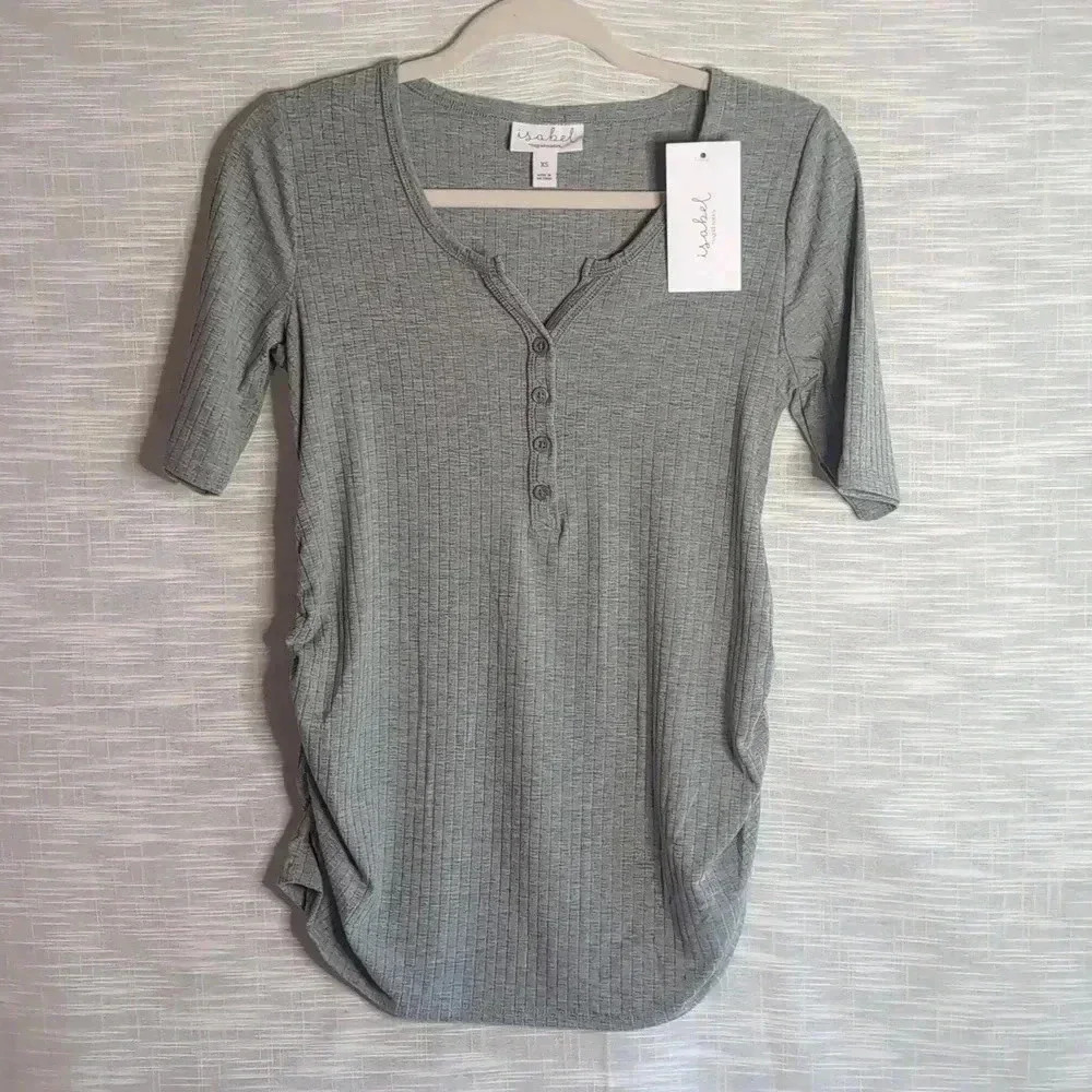 Henley Maternity Nursing Short Sleeve Top Fall NWT Isabel by Ingrid+Isabel